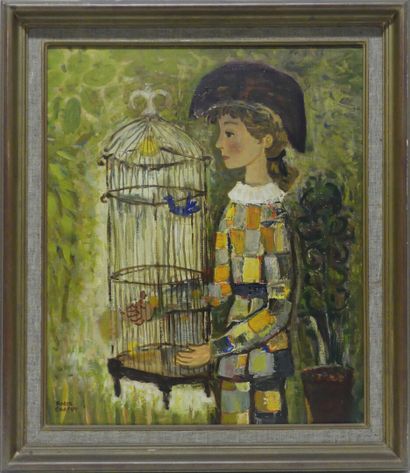 null Roger CHAPUT (1909-1995)

Arlequin à la cage d'oiseaux, 1966

Huile sur toile...