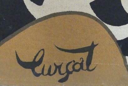 null d'après Jean LURCAT (1892-1966)

La table. 

Tapisserie imprimée à décor géométrique...