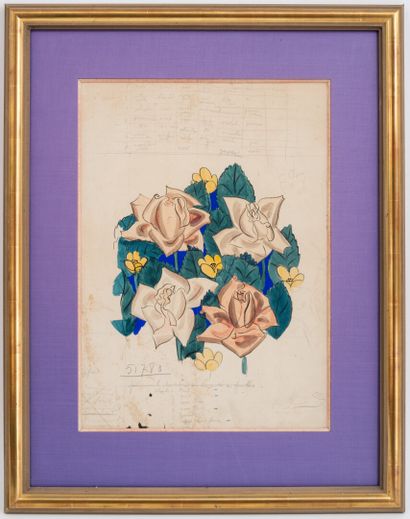 null Raoul DUFY (1877-1953)

Projet de foulard

Aquarelle et crayon monogrammé en...