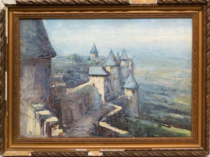 null Abbé Pierre CALES (1870-1961)

Carcassonne, les remparts

Huile sur carton signé...
