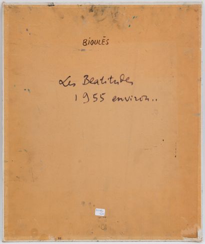 null Vincent BIOULES (1938)

Les Béatitudes, 1955

Huile sur carton toilé, signé...