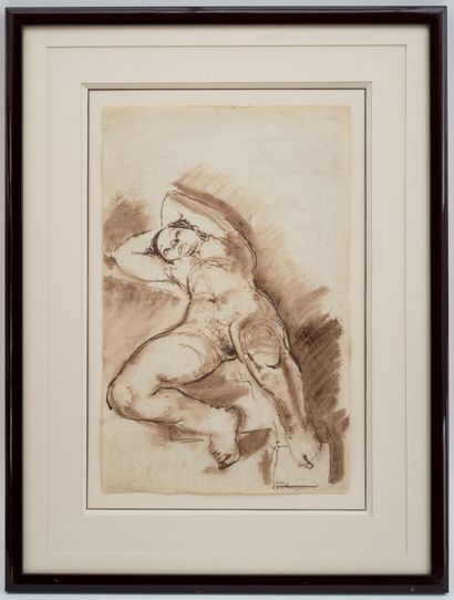 null Henry DE WAROQUIER (1881-1970)

Femme nue allongée

Encre

 et lavis sur papier,...