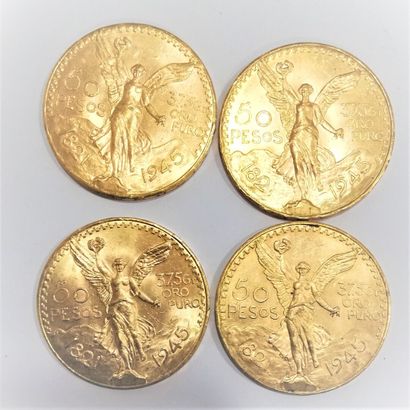 null 4 pièces de 50 Pesos en or de 1945