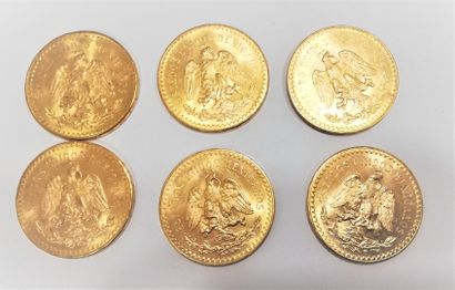 null 6 pièces de 50 Pesos en or de 1947