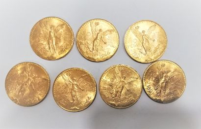 null 7 pièces de 50 Pesos en or ( 5 x1946 et 2 x 1944)