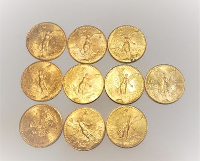 null 10 pièces de 50 Pesos en or (4 x 1947, 3 x 1945, 1944, 1943, 1931)1