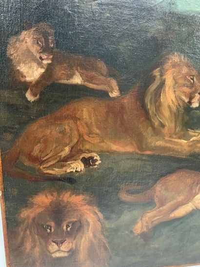 null Ecole Française milieu XIXe

Etude de lions et lionnes

Huile sur toile anciennement...