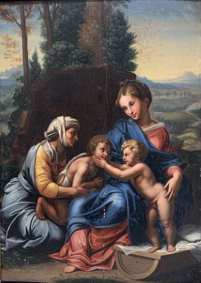 null Ecole Française du XVIIe, suiveur de Raphaël

La Petite Sainte Famille

Huile...