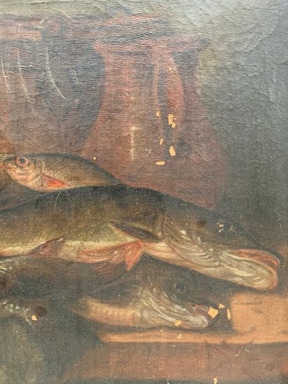 null Ecole Française début XIXe

Nature morte aux poissons

Huile sur toile

57,3...