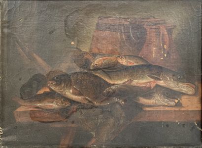 null Ecole Française début XIXe

Nature morte aux poissons

Huile sur toile

57,3...