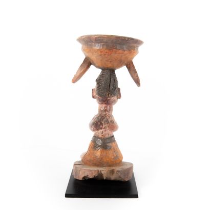 null YORUBA - NIGERIA 

Ancient small ritual cup bearer, beautiful pink, black and...