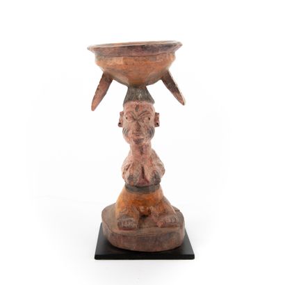 null YORUBA - NIGERIA 

Ancient small ritual cup bearer, beautiful pink, black and...