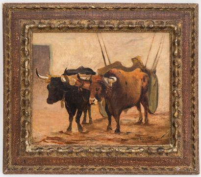 null Eugène CHIGOT (1860-1923)

Attelage 

Huile sur toile signée en bas à droite

38,5...