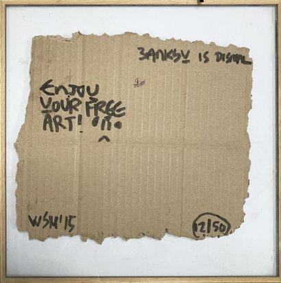 null BANKSY ( 1974)

Souvenir de Dismaland

Pochoir sur carton 

Porte un Timbre...