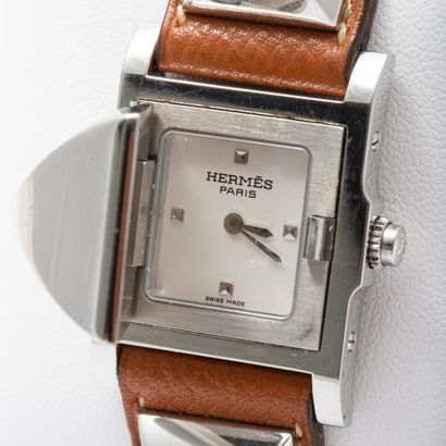 null HERMES, Paris model "MEDOR",

Ladies' watch, steel case with cover, 3 x 2.4...