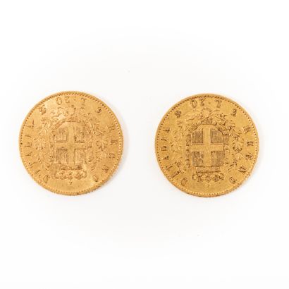 null Deux pièces de 20 Lires en or