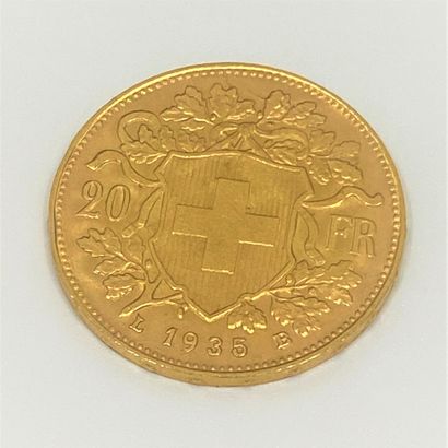 
Pièce de 20 fr suisse en 1935