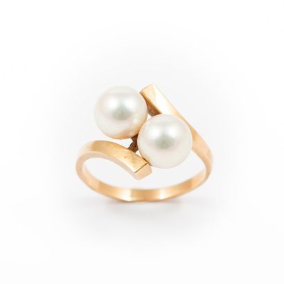 You and me ring, cultured pearls, diameter...