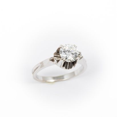 null Bague solitaire diamants taille brillant 1.10 carat, couleur I, pureté SI2,...