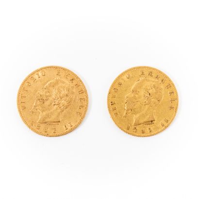 Deux pièces de 20 Lires en or