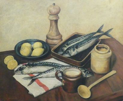 null R. CALES XXth

Still life with fish

Oil on cardboard signed lower left

45...