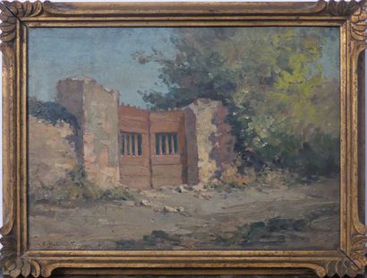 null Sauveur BERNAY-THERIC (1874-1963) 

Red Gate

Oil on panel signed lower left

33...