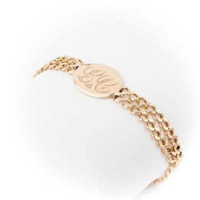 null Gold identity bracelet 

Weight:19.7 g - L: 21 cm - slight deformation