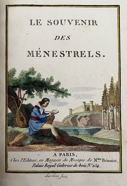 null [ALMANACH]. LE SOUVENIR DES MÉNESTRELS. P., Madame veuve Benoist, 1817. In-18...