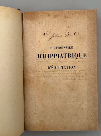null [CHEVAL]. CARDINI (F.). DICTIONNAIRE D'HIPPIATRIQUE ET D'ÉQUITATION. Paris,...