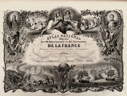 null [ATLAS]. LEVASSEUR (V.). ATLAS NATIONAL ILLUSTRÉ des 86 départements et des...