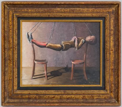 null Thierry VAUBOURGOIN (1944)

Puppet and magic trick

Oil on canvas signed lower...