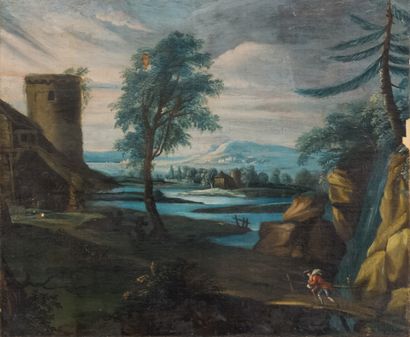 null FRENCH SCHOOL in the 18th century style

Animated landscape

Oil on canvas

60...