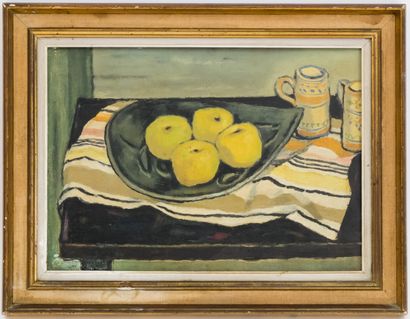 null FRENCH SCHOOL XXth

Still life with apples

Oil on canvas board.

32 x 45 c...