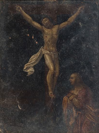 null french school 18th century

Christ on the cross and Mary Magdalene

Oil on cardboard

20...