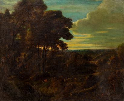 null FLEMISH SCHOOL AROUND 1700

Pastoral scene at dusk

Oil on canvas

66 x 81 ...