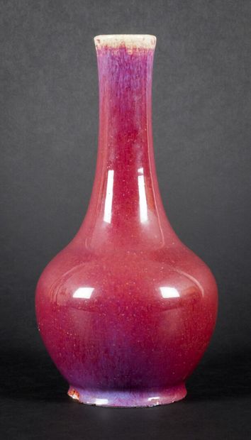  Baluster vase in oxblood porcelain slightly...