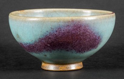 Junyao type ceramic bowl on a celadon crackled...