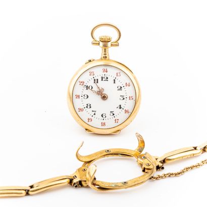 null Collar watch, gold case.

Gross weight : 15,6 g

Gold-plated bracelet mounting...