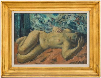 null Pierre Mitiffiot DE BÉLAIR (1892-1956)

Reclining Nude

Oil on canvas signed...