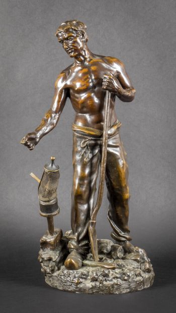 null ROUSSEAU (XIX-XX)

Le mineur 

Groupe en bronze signé

H : 52 cm

(lanterne...