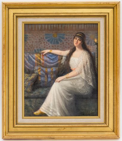 null Madeleine CARTAILHAC (1180-1938)

Young woman with a white dress

Oil on canvas...