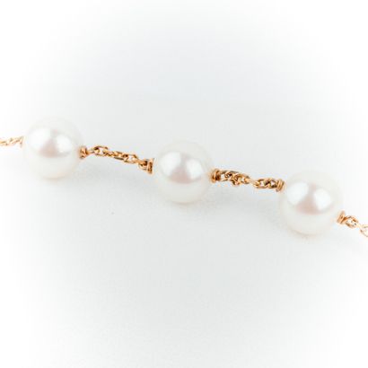 null Bracelet cultured pearls diam: 8mm approximately, gold setting 

Gross weight...