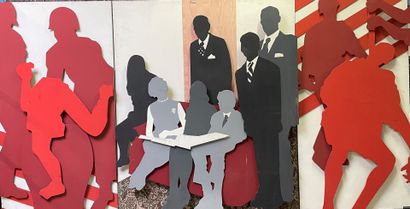 null Philippe Carré (1930)

In the family, 1973

Triptych

Acrylic on cut-out panels

153...