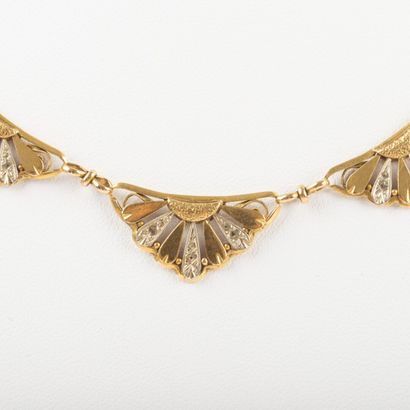 null Necklace drapery two golds 

Weight: 9 g - L: 46 cm - accident .