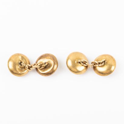 null Pair of gold and stone cufflinks 

Gross weight : 4.7 g
