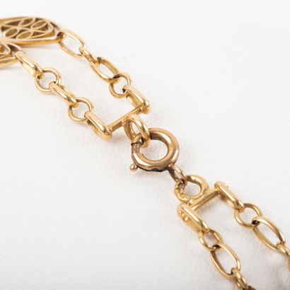 null Bracelet deux rangs en or filigrané 

Poids: 11.1 g - L: 22 cm