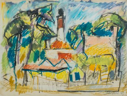 null Jean HUGON (1919-1990)

The fireplace and the houses

Pastel on paper signed...