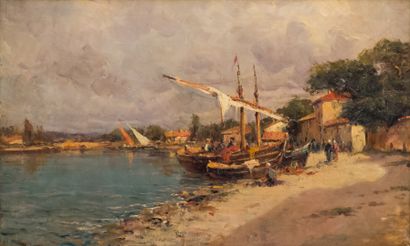 null MEDITERRANEAN SCHOOL, late 19th-early 20th century

Boats, animated quay

Oil...