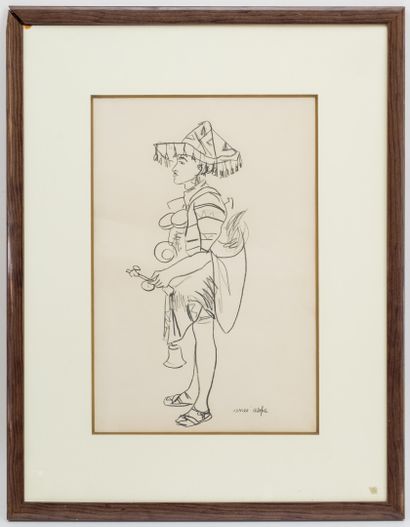 null Renée ASPE (1929-1969)

Character in traditional costume

Charcoal drawing signed...
