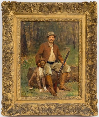 null Victor Gabriel GILBERT (1847-1935)

The hunter and his dog

Oil on mahogany...